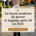 Femme de 50 ans portant des leggings avec un look élégant et moderne