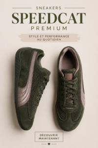 Chaussures PUMA Speedcat Premium sur un fond lumineux, mettant en avant leur design élégant.