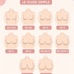 Femme mesurant sa taille de soutien-gorge avec un ruban à mesurer.