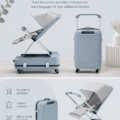 Valise innovante qui se transforme en poussette, idéale pour voyager avec des enfants.