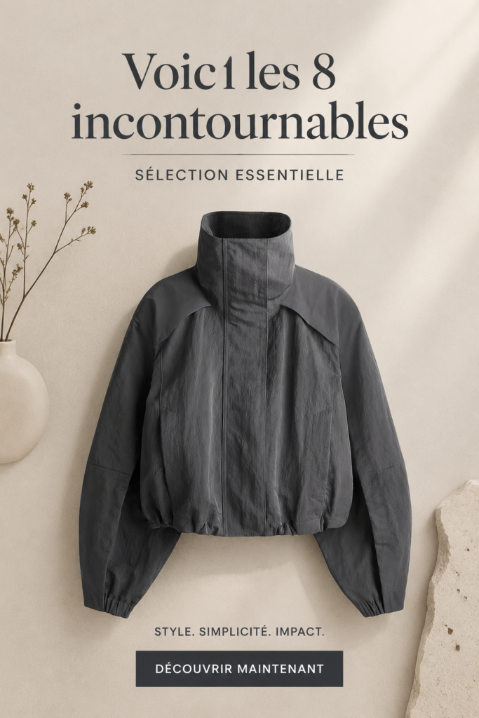 Veste légère et printanière prête pour le printemps 2026, mettant en avant les tendances actuelles.