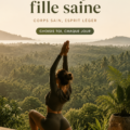 Femme stylée incarnant l'esthétique healthy girl, portant des vêtements confortables et tendances.