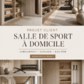 Salle de sport décorée dans un style Japandi, avec des espaces clairs et modernes