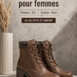 Bottines en cuir marron, style élégant et moderne, parfaites pour l'automne