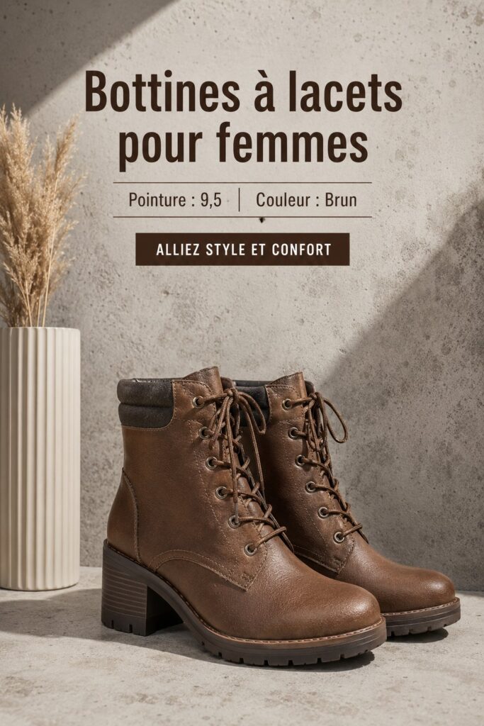 Bottines en cuir marron, style élégant et moderne, parfaites pour l'automne