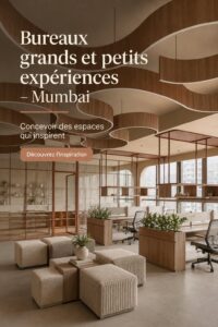 Bureau moderne à Mumbai avec une décoration créative et un aménagement fonctionnel.