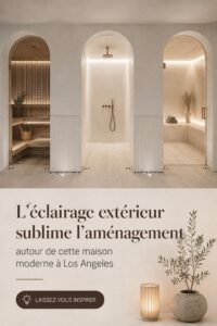 Éclairage décoratif dans un jardin moderne de Los Angeles