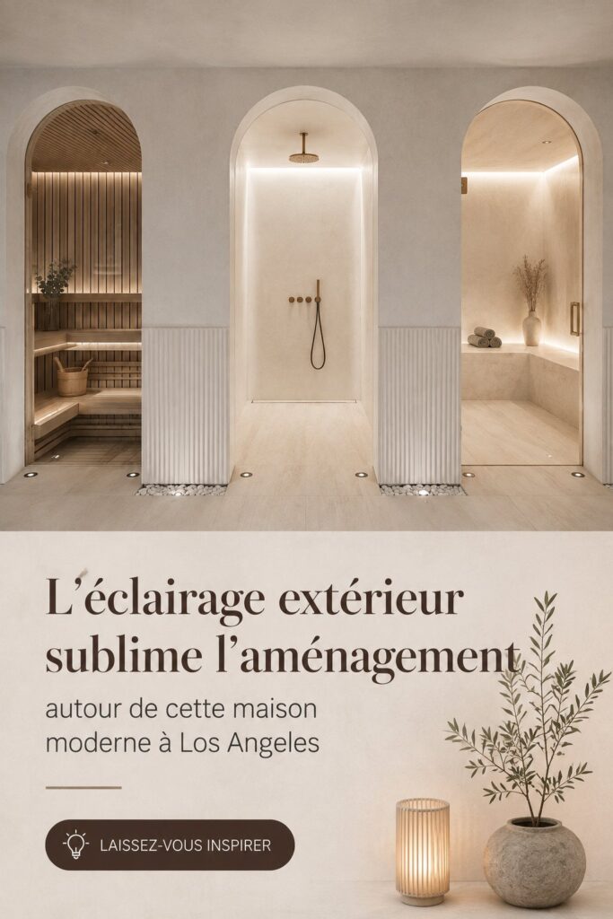 Éclairage décoratif dans un jardin moderne de Los Angeles