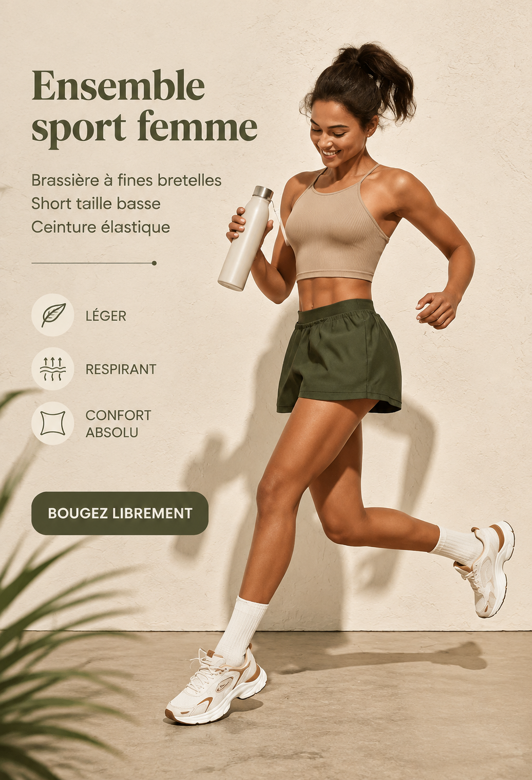 Femme en tenue de sport stylish avec un ensemble confortable