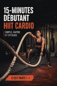 Femme faisant un entraînement HIIT de 15 minutes dans un salon