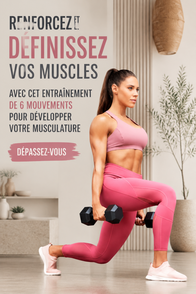 Femme en train de réaliser un exercice de musculation à la maison, démontrant la force et la détermination.