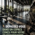 Espace fitness aménagé avec des équipements variés et décorations inspirantes.