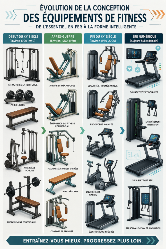 Évolution du matériel de fitness avec des équipements modernes et traditionnels
