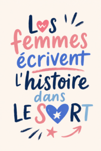 Femme athlète en pleine action, illustrant la puissance du sport féminin.