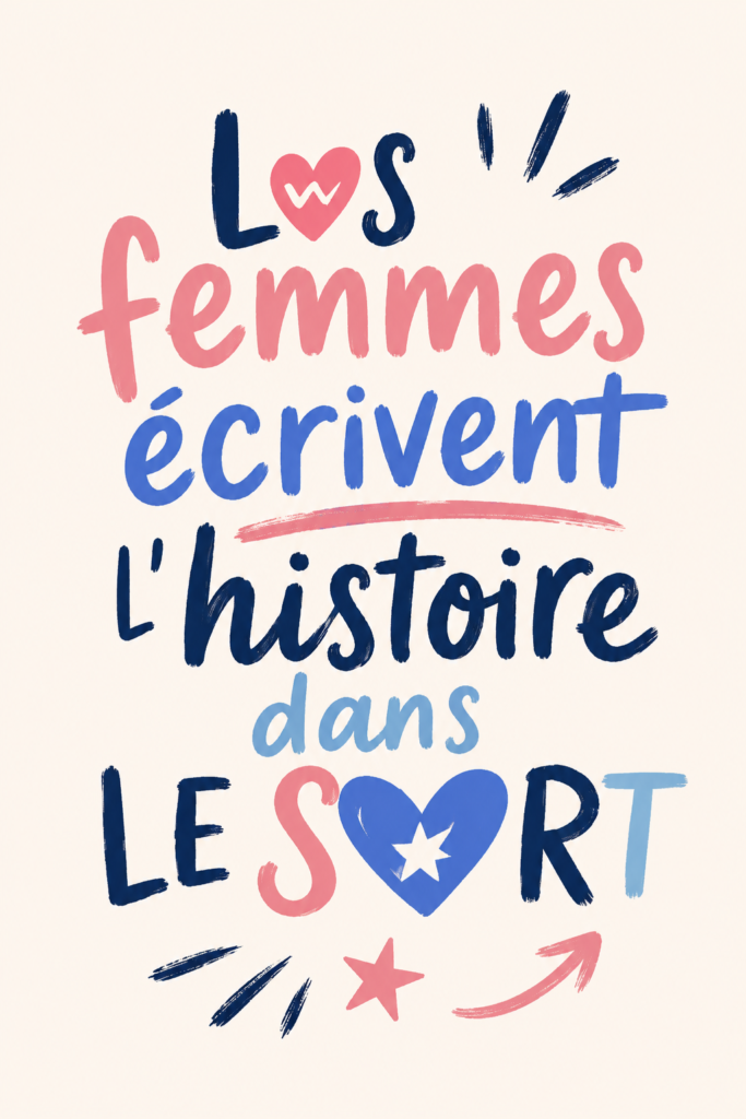 Femme athlète en pleine action, illustrant la puissance du sport féminin.