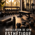 Espace de gym esthétique avec décoration minimaliste et éclairage doux