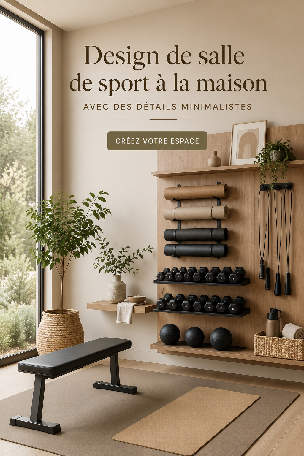 Home-gym minimaliste avec des équipements modernes et un design épuré