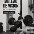 Un vision board esthétique rempli d'images inspirantes et de mots motivants pour 2024