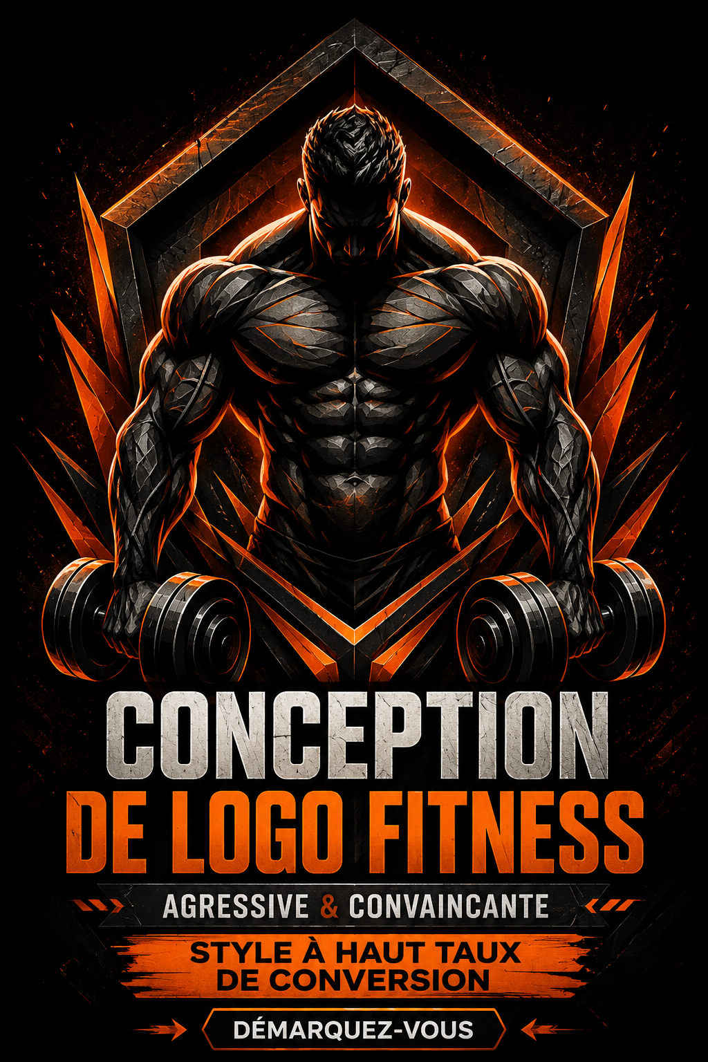 Échantillon de logo agressif pour une salle de sport, alliant dynamisme et modernité.