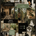 Moodboard sportif combinant vêtements et accessoires pour un style de vie actif