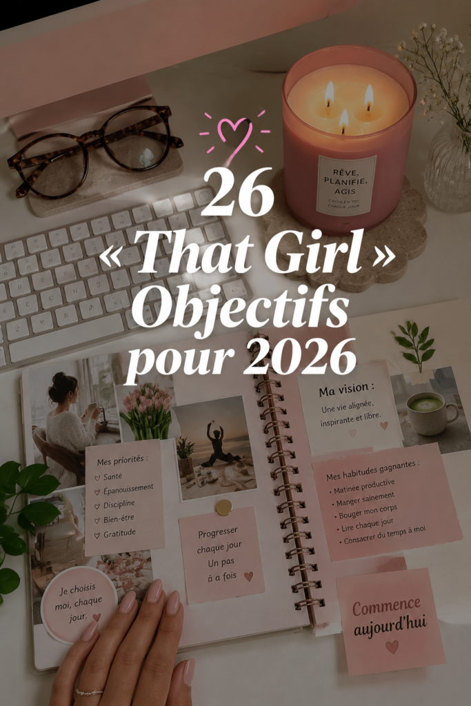 Femme souriante tenant un carnet d'objectifs pour l'année 2026