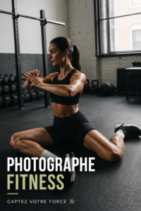 Une femme faisant du fitness et étant photographiée dans un studio lumineux