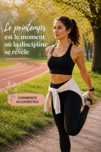 Une femme établissant sa nouvelle routine à l'extérieur au printemps.