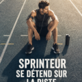 Une femme détendue sur une piste de course après une séance d'entraînement.