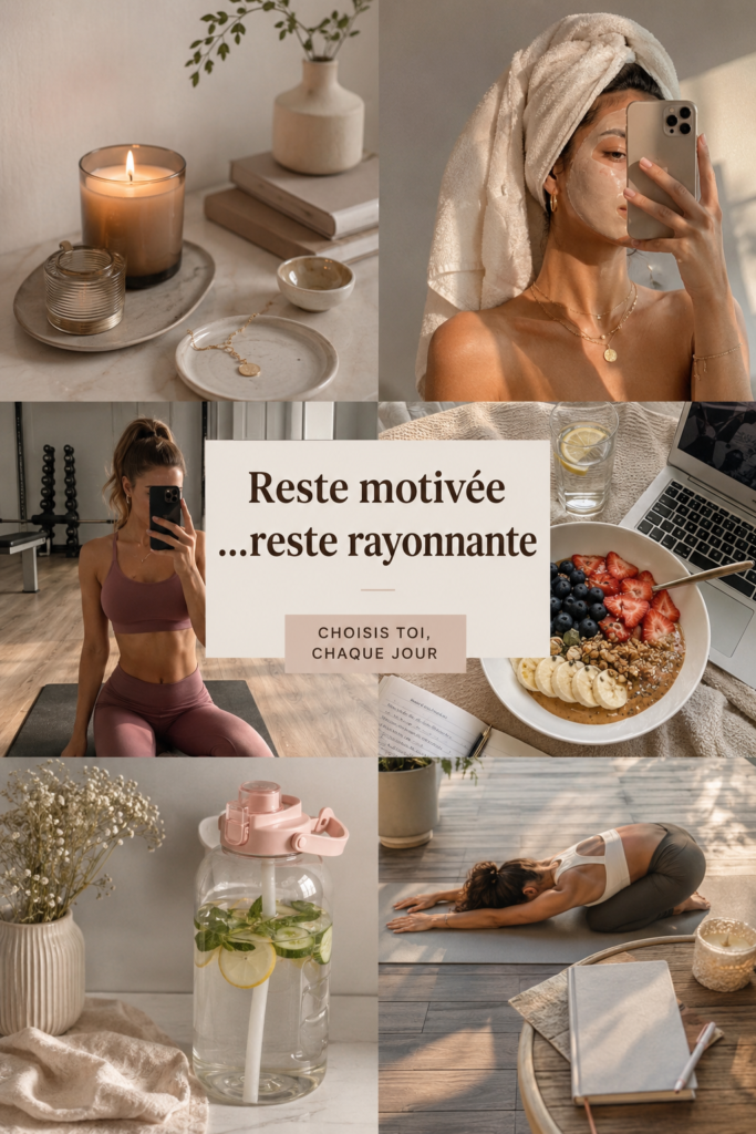 Femme souriante pratiquant le yoga en pleine nature, rayonnante de motivation.