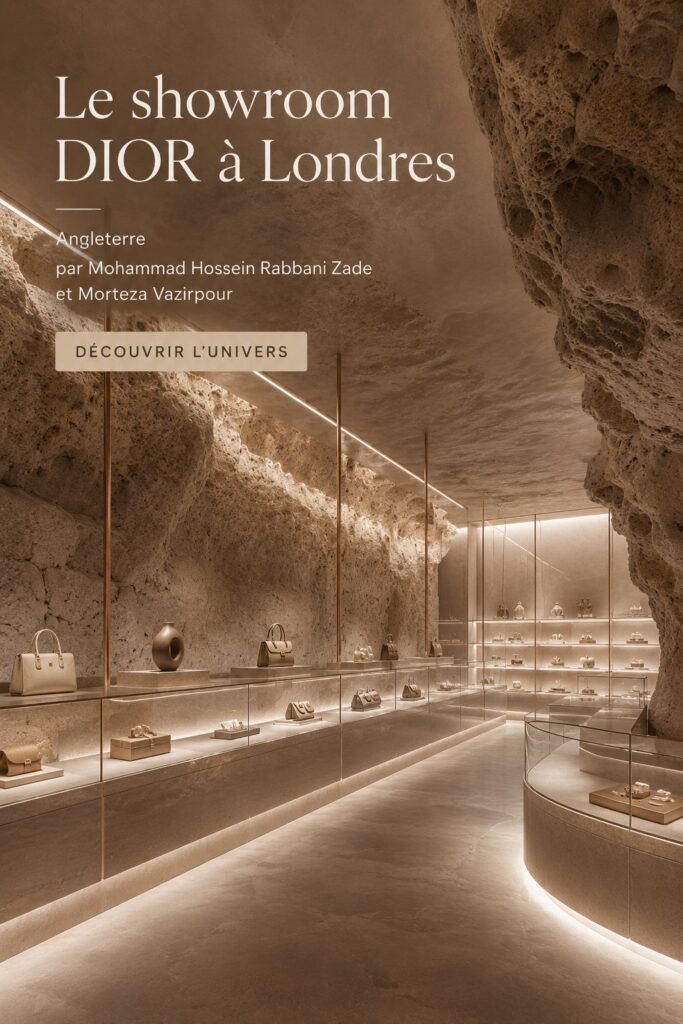 Showroom Dior à Londres, un espace élégant et créatif de mode et d'art.