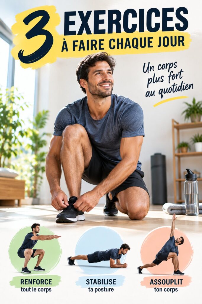 Femme réalisant des exercices de fitness quotidiens à la maison
