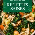 Assiette de plats variés et sains avec des légumes colorés et des protéines.