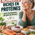 Assiette colorée avec des aliments riches en protéines pour femmes de 50 ans