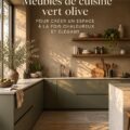 Une cuisine élégante avec des armoires vert olive moderne