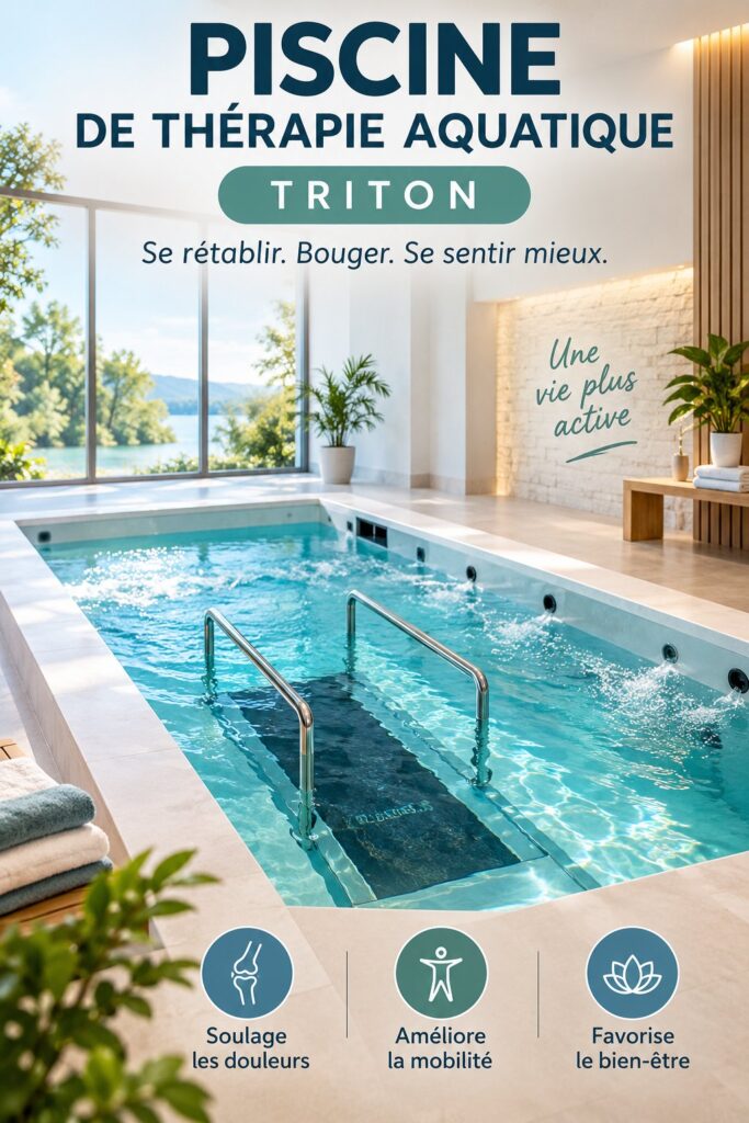 Femme allongée sur un flotteur dans une piscine, pratiquant la thérapie aquatique pour le bien-être.