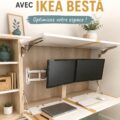 Bureau mural pratique réalisé avec des éléments IKEA BESTÅ, optimisant l'espace.