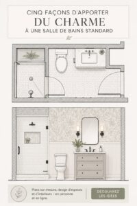 Salle de bain rénovée avec des accessoires modernes et des couleurs chaleureuses
