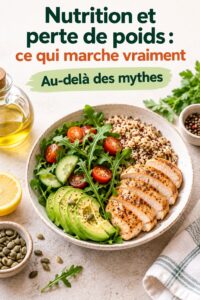 Femme consultant avec un coach nutritionnel sur ses objectifs de perte de poids.