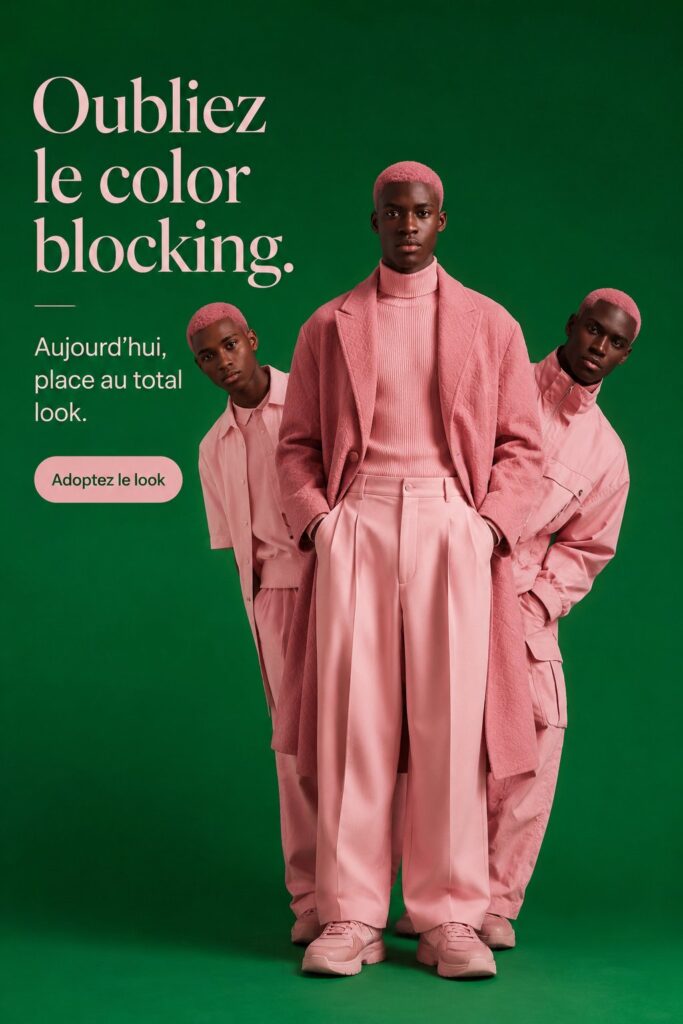 Look vibrant avec des vêtements colorés illustrant la tendance du color drenching
