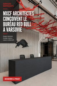 Bureau design de Red Bull à Varsovie avec des espaces de travail modernes et inspirants.