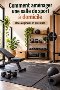 Design moderne d'un gym à domicile avec des équipements de fitness