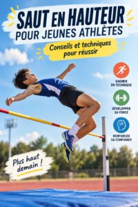 Jeune athlète s'entraînant au saut en hauteur, montrant l'importance de la posture correcte.