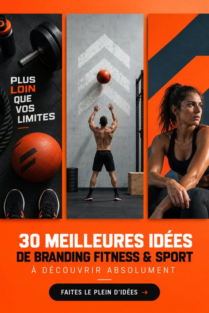 Illustration représentant différentes idées de branding pour des marques sportives.