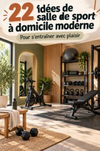 Espace de gym à domicile moderne et accueillant avec équipements de fitness.