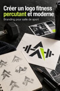 Logo de salle de sport moderne avec un design audacieux utilisant des couleurs vives.