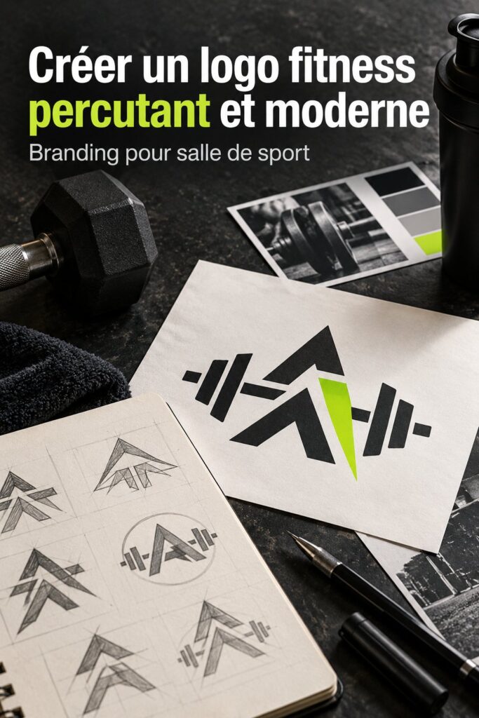 Logo de salle de sport moderne avec un design audacieux utilisant des couleurs vives.