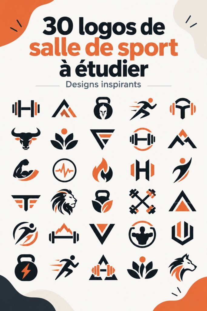 Logos de fitness inspirants sur fond coloré