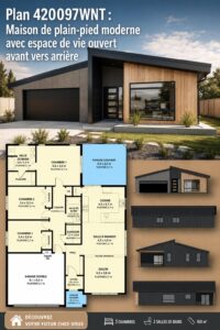 Plan de maison moderne et spacieux, conçu pour un mode de vie confortable et lumineux.