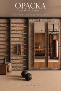 Vue d'une pièce élégamment décorée avec des produits OPACKA, soulignant la fonctionnalité et le design moderne.