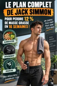 Programme alimentaire et d'entraînement inspiré par Jack Simmon pour perdre du gras.